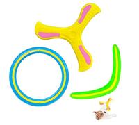 Rdunulioo 3 Piece Boomerang & Frisbee Dog Set, Return Boomerang and Robust Dog Frisbee, Lightweight Flying Disc for Outdoor, Camping, Park and Daily Pet Activities