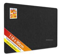 Rdutuok Bulletin Board,118x90cm Foldable Decorative Large Large Felt Pin Board Photo Display Board with Self-Adhesive Tape, 20 Push Pins,Decorative Cork Alternative for Office Home School,Black