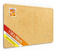 Rdutuok Bulletin Board,118x90cm Foldable Decorative Large Large Felt Pin Board Photo Display Board with Self-Adhesive Tape, 20 Push Pins,Decorative Cork Alternative for Office Home School,Yellow