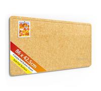 Rdutuok Bulletin Board,86x42.5cm Foldable Decorative Felt Pin Board Photo Display Board with Self-Adhesive Tape, Decorative Cork Alternative for Wall Includes 20 Push Pins,Yellow