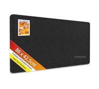 Rdutuok Bulletin Board,86x42.5cm Foldable Decorative Large Felt Pin Board Photo Display Board with Self-Adhesive Tape, 20 Push Pins,Decorative Cork Alternative for Office Home School,Black