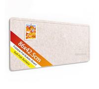 Rdutuok Bulletin Board,86x42.5cm Foldable Decorative Large Felt Pin Board Photo Display Board with Self-Adhesive Tape, 20 Push Pins,Decorative Cork Alternative for Office Home School,Oatmeal