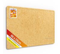 Rdutuok Bulletin Board,86x59 cm Foldable Decorative Large Felt Pin Board Photo Display Board with Self-Adhesive Tape, 20 Push Pins,Decorative Cork Alternative for Office Home School,Yellow