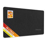 Rdutuok Bulletin Board,86x59 cm Foldable Decorative Large Felt Pin Board Photo Display Board with Self-Adhesive Tape, 20 Push Pins,Decorative Cork Alternative for Office Home School,Black