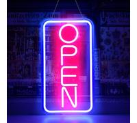 Rdutuok Led Neon Open Signs for Business 42 x 22cm Light Up Open Signs Advertisement Board Electric Display Powered by USB Adjustable Bright with Open/Closed Hour Sign for Stores Bars Cafes(Vertical)