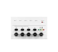 RDVXI Audio Mixer, 4 6 8 Channels Mini Sound Mixer Audio Mixer Mini Stereo Mixer Portable Ultra Low-Noise Line Mixer For Recording Audio Equipment(MX4-White)