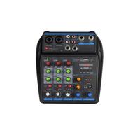 RDVXI Audio Mixer, 4 Channel Mixer DJ Mixing Console With 48V Phantom Power Monitor System USB Mixer