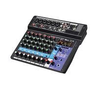 RDVXI Audio Mixer, 6 Channel Professional Portable Mixer Computer Sound Mixing Console Number Interface Live Broadcast A6 48V