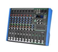 RDVXI Audio Mixer, 8 CH Stereo Mixing Console USB PC Play Recording Sound Audio Mixer 7 Band EQ Dj Controller Table For KTV