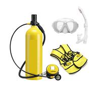 RDVXI Scuba Tank, 2L Diving Respirator Diving Equipment Aluminum Bottle Gas Cylinder Adult Swimming Snorkeling Snorkel Residual Pressure Gauge(Giallo,C)