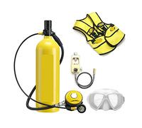 RDVXI Scuba Tank, 2L Diving Respirator Diving Equipment Aluminum Bottle Gas Cylinder Adult Swimming Snorkeling Snorkel Residual Pressure Gauge(Giallo,B)