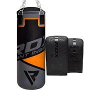 RDX 12KG Filled and Unfilled Kids Punch Bag with 6oz Boxing Gloves Steel Chain, 60CM Hanging Junior Set for MMA Muay Thai Karate Kickboxing, Maya Hide Leather Youth Children Girls Boys Punching Bag