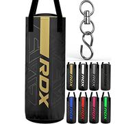 RDX 12KG Filled Kids Punch Bag with 6oz Boxing Gloves Steel Chain, 60CM Maya Hide Leather Hanging Junior Set for MMA Muay Thai Karate Kickboxing Training, Youth Punching Bag for Girls Boys Children