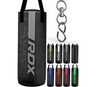 RDX 12KG Filled Kids Punch Bag with 6oz Boxing Gloves Steel Chain, 60CM Maya Hide Leather Hanging Junior Set for MMA Muay Thai Karate Kickboxing Training, Youth Punching Bag for Girls Boys Children
