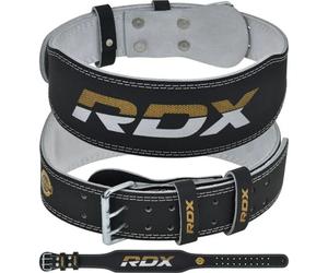 RDX - 4 GOLD LEATHER BODYBUILDING BELT FOR EXERCISES - S - Backpack - P1823z