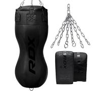 RDX 4FT Double Angle Punch Bag with Gloves & 6-Panel Hanging Chain - Uppercut & Body Shot Heavy Boxing Bag for Muay Thai, MMA, Kickboxing & Power Training - Unique Angled Design for Realistic Striking