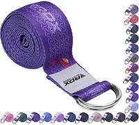 RDX 8ft Yoga Strap with D-Ring Buckle, Durable Polyester Cotton Adjustable Belts for Stretching Pilates Dance Gymnastics Fitness Holding Poses Flexibility Physical Therapy, Home Gym Exercise Workout