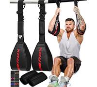 RDX AB Straps for Pull Up Bar Hanging (Pair), Maya Hide Leather, Abdominal Muscle Building Padded Arm Support Slings with D-Ring Strap, Leg Raise Exercise Fitness Workout Strength Training, Men Women
