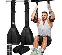 RDX AB Straps for Pull Up Bar Hanging (Pair), Maya Hide Leather, Abdominal Muscle Building Padded Arm Support Slings with D-Ring Strap, Leg Raise Exercise Fitness Workout Strength Training, Men Women