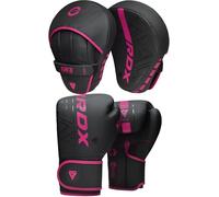 RDX Boxing Gloves and Pads Set, Maya Hide Leather KARA Hook and Jab Curved Focus Mitts with Punching Gloves for MMA, Muay Thai, Kickboxing Coaching, Martial Arts, Punching Hand Target Strike Shield