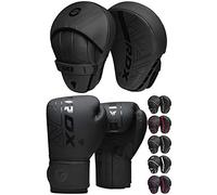 RDX Boxing Gloves and Pads Set, Maya Hide Leather KARA Hook and Jab Curved Focus Mitts with Punching Gloves for MMA, Muay Thai, Kickboxing Coaching, Martial Arts, Punching Hand Target Strike Shield