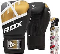 RDX Boxing Gloves EGO, Sparring Muay Thai Kickboxing Pro Heavy Training, Maya Hide Leather, Ventilated Palm, Long Wrist Support, Punching Bag Pads Workout, MMA Gym Fitness, Men Women 8 10 12 14 16oz