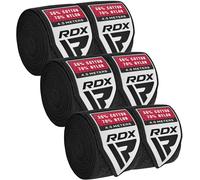 RDX Boxing Hand Wraps 4.5M / 180 Inches - Mexican Style Semi-Elastic MMA Inner Gloves - Wrist Support for Muay Thai, Kickboxing, BJJ, Karate - Thumb Loop & Hook and Loop Closure - Cotton & Nylon Blend