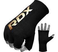 RDX Boxing Hand Wraps Half Finger Inner Gloves for Punching - Elasticated Bandages Fist Protection - Great for MMA, Muay Thai, Kickboxing, Martial Arts Training, Combat Sports, Home Gym (BLACK, M)