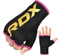 RDX Boxing Hand Wraps Half Finger Inner Gloves for Punching - Elasticated Bandages Fist Protection - Great for MMA, Muay Thai, Kickboxing, Martial Arts Training, Combat Sports, Home Gym (PINK, L)