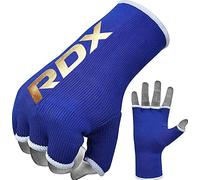 RDX Boxing Hand Wraps Half Finger Inner Gloves for Punching - Elasticated Bandages Fist Protection - Great for MMA, Muay Thai, Kickboxing, Martial Arts Training, Combat Sports, Home Gym (BLUE, L)