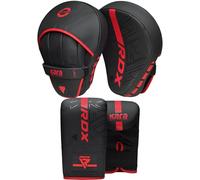 RDX Boxing Pads and Bag Gloves, Maya Hide Leather KARA Hook and Jab Training Pads, Curved Focus Mitts for MMA, Muay Thai, Kickboxing Coaching, Martial Arts, Punching Hand Target Strike Shield