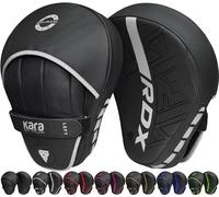 RDX Boxing Pads Curved Focus Mitts, Maya Hide Leather KARA Hook and jab Training Pads, Adjustable Strap Ventilated, MMA Muay Thai Kickboxing Coaching Martial Arts Punching Hand Target Strike Shield