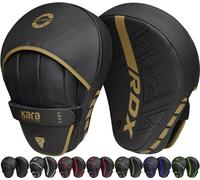 RDX Boxing Pads Curved Focus Mitts, Maya Hide Leather KARA Hook and jab Training Pads, Adjustable Strap Ventilated, MMA Muay Thai Kickboxing Coaching Martial Arts Punching Hand Target Strike Shield