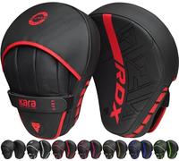 RDX Boxing Pads Curved Focus Mitts, Maya Hide Leather KARA Hook and jab Training Pads, Adjustable Strap Ventilated, MMA Muay Thai Kickboxing Coaching Martial Arts Punching Hand Target Strike Shield