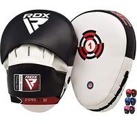 RDX Boxing Pads Focus Mitts Maya Hide Leather Curved Hook and Jab Target Hand Pads Great for MMA, Kickboxing, Martial Arts, Muay Thai, Karate Training Padded Punching, Coaching Strike Shield