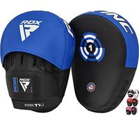 RDX Boxing Pads Focus Mitts Maya Hide Leather Curved Hook and Jab Target Hand Pads Great for MMA, Kickboxing, Martial Arts, Muay Thai, Karate Training Padded Punching, Coaching Strike Shield