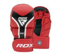 RDX Grappling Gloves MMA Shooter T17 - Maya Hide Leather Kalix Skin, IMF Foam, EVA-Lution Padding, Padded Thumb, Quick-EZ Strap, Breathable Lining - Sparring & Training Gloves (Red, XL)