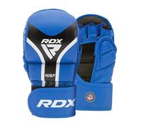 RDX Grappling Gloves MMA Shooter T17 - Maya Hide Leather Kalix Skin, IMF Foam, EVA-Lution Padding, Padded Thumb, Quick-EZ Strap, Breathable Lining - Sparring & Training Gloves (Blue, XL)