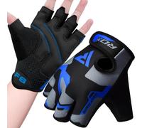 RDX Gym Weight Lifting Gloves Workout Fitness Bodybuilding Breathable Powerlifting Wrist Support Training Exercise, Blue, XL