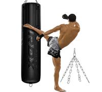 RDX Heavy 5FT Punch Bag Pro Training 2PC 3PC & 4PC, 25KG Pre Filled with 50KG Max Filling Capacity, Boxing Bag Set with Gloves, Bracket, Hanging Steel Chain, MMA Kickboxing Muay Thai BJJ Home Gym