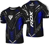 RDX IMMAF Approved Half Sleeves Compression T-Shirt, Flexible Men Shirt for Competition Level and Training Sessions, Athletic Fit Breathable Top for MMA Muay Thai Kickboxing Sparring and Grappling