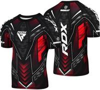 RDX IMMAF Approved Half Sleeves Compression T-Shirt, Flexible Men Shirt for Competition Level and Training Sessions, Athletic Fit Breathable Top for MMA Muay Thai Kickboxing Sparring and Grappling