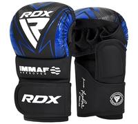 RDX IMMAF Approved Sparring Grappling Gloves, Adults & Kids Professional Grade Hybrid Design for Competition Level and Training, ventilated Open Palm, Adjustable wrist Straps, Martial Arts Muay Thai