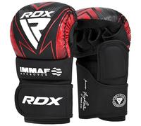 RDX IMMAF Approved Sparring Grappling Gloves, Professional Grade Hybrid Design for Competition Level and Training, ventilated Open Palm, Adjustable wrist Straps, Martial Arts Muay Thai, Men Women