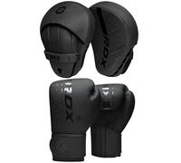 RDX Kids Boxing Gloves and Pads Set, Maya Hide Leather KARA Junior Hook and Jab Curved Focus Mitts Punching Gloves for MMA, Muay Thai, Kickboxing Coaching, Martial Arts, Hand Target Strike Shield