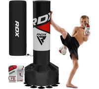 RDX Kids Free Standing Punch Bag with Gloves & Cover - 4FT Junior Pedestal Punching Stand for Kickboxing Boxing MMA Muay Thai Karate, Heavy Duty Home Gym Fitness Workout, Red