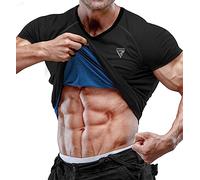 RDX Men's Sauna Shirt Heat Trapping Sweat Suit Waist Trainer - REACH OEKO TEX 100 Certified Body Shaper T-Shirt - Trimmer Hot Corset Slimming Shapewear Vest - Gym Workout Exercise Fitness Tank Top