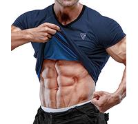 RDX Men's Sauna Shirt Heat Trapping Sweat Suit Waist Trainer - REACH OEKO TEX 100 Certified Body Shaper T-Shirt - Trimmer Hot Corset Slimming Shapewear Vest - Gym Workout Exercise Fitness Tank Top
