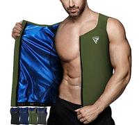RDX Men's Sauna Vest Heat Trapping Sweat Waist Trainer - REACH OEKO TEX 100 Certified Body Shaper - Trimmer Hot Corset Compression Slimming Zipper Pullover - Adults Kids Gym Workout Fitness Tank Top