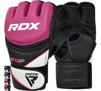 RDX MMA Gloves for Grappling Martial Arts Training, D. Cut Open Palm Maya Hide Leather Sparring Mitts, Perfect for Cage Fighting, Adults & Kids Combat Sports, Punching bag, Muay Thai and Kickboxing